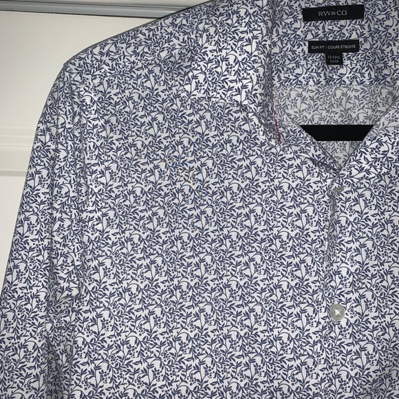 RW&CO Men’s Slim Fit Floral Patterned Dress Shirt - Picture 3 of 7